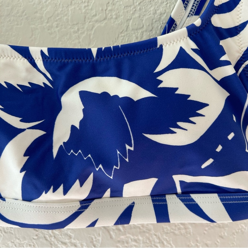 Madewell Blue Floral Second Wave Balconette Women’s Bikini Top - Picture 4 of 6